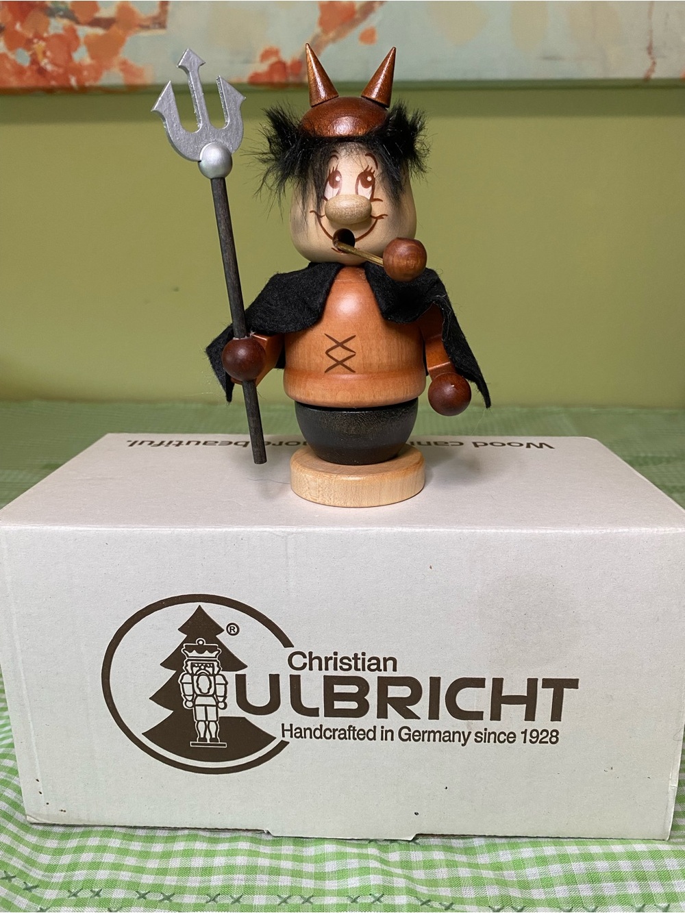 Vintage Ulbricht little wooden devil incense smoker figure (31)